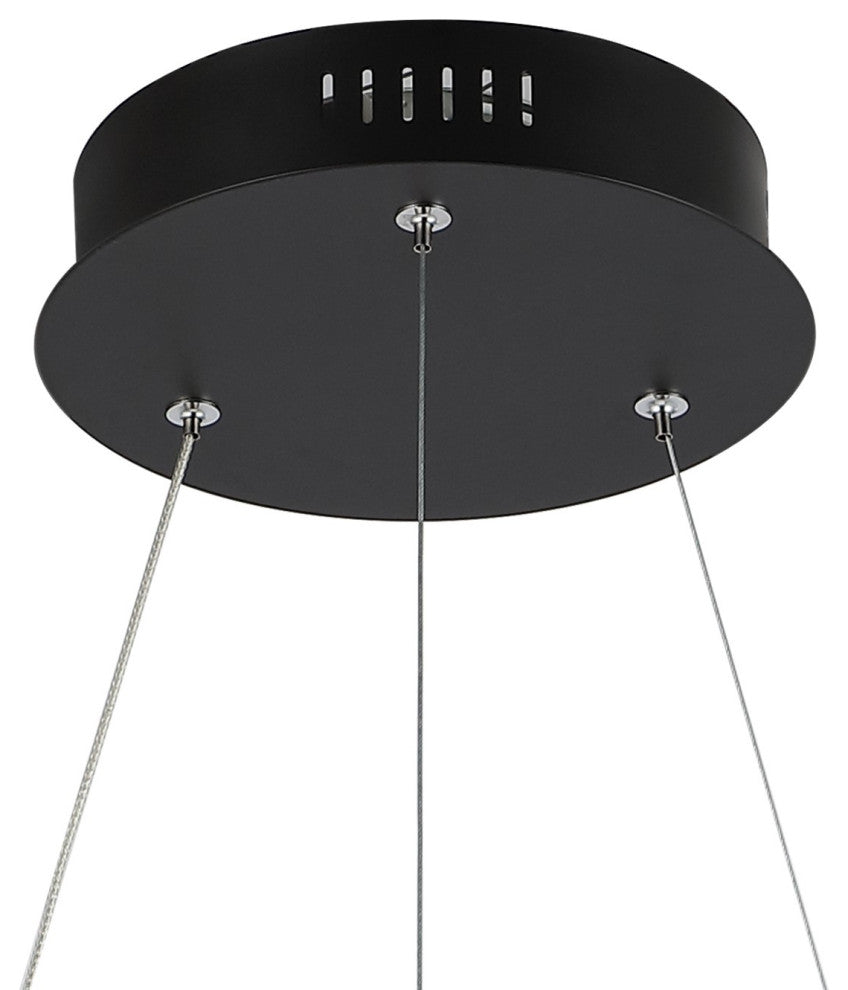 Baxter 1-Light Aluminum Integrated LED Hoop Pendant, Black