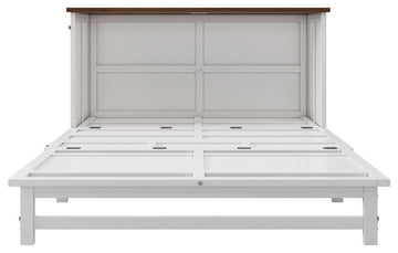 Full/Queen Solid Pine Frame Murphy Bed, Charging Station, Queen