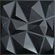 19.7"x19.7" Textures 3D Decorative Wall Panels Diamond Design, Set of 12, Black