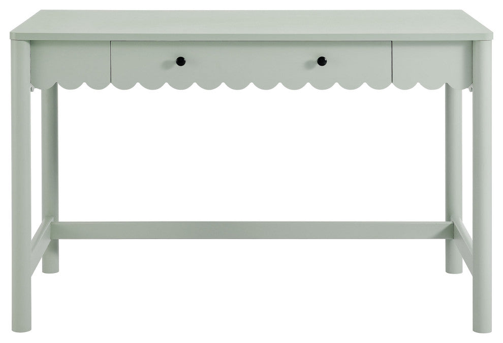 Emmeline 1-Drawer Scallop Writing Desk, Sage