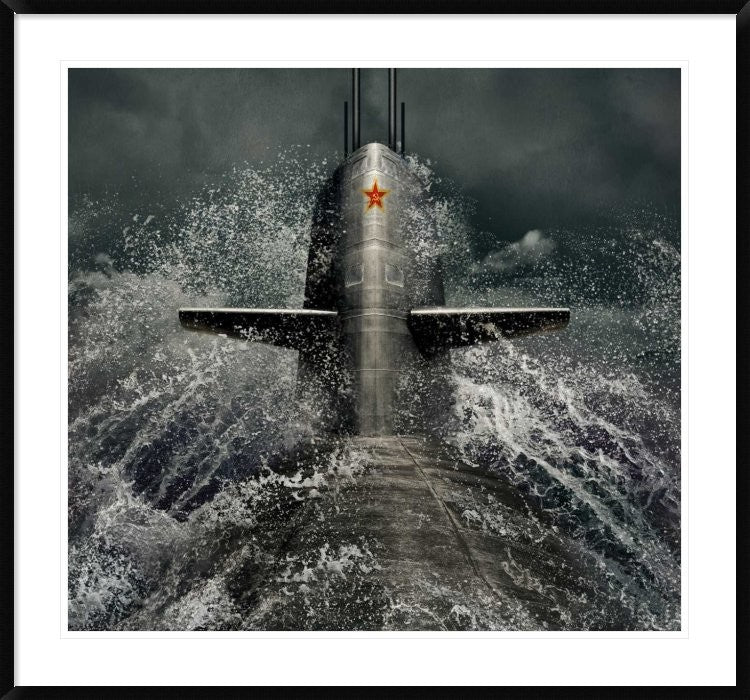 "Submarine" Framed Digital Print by Dmitry Laudin, 44x41"