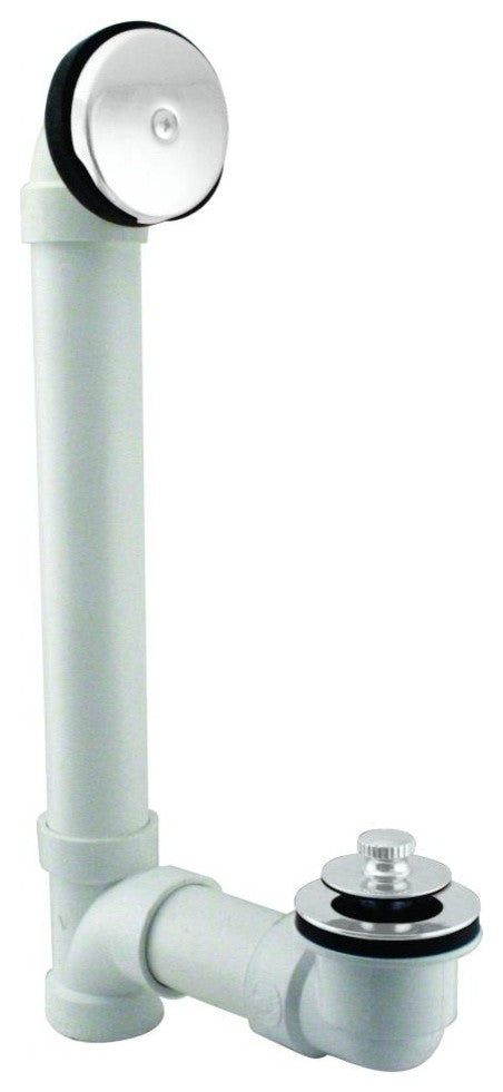 Pull & Drain 40 PVC Bath Waste With One-Hole Top Elbow In Powder Coated White