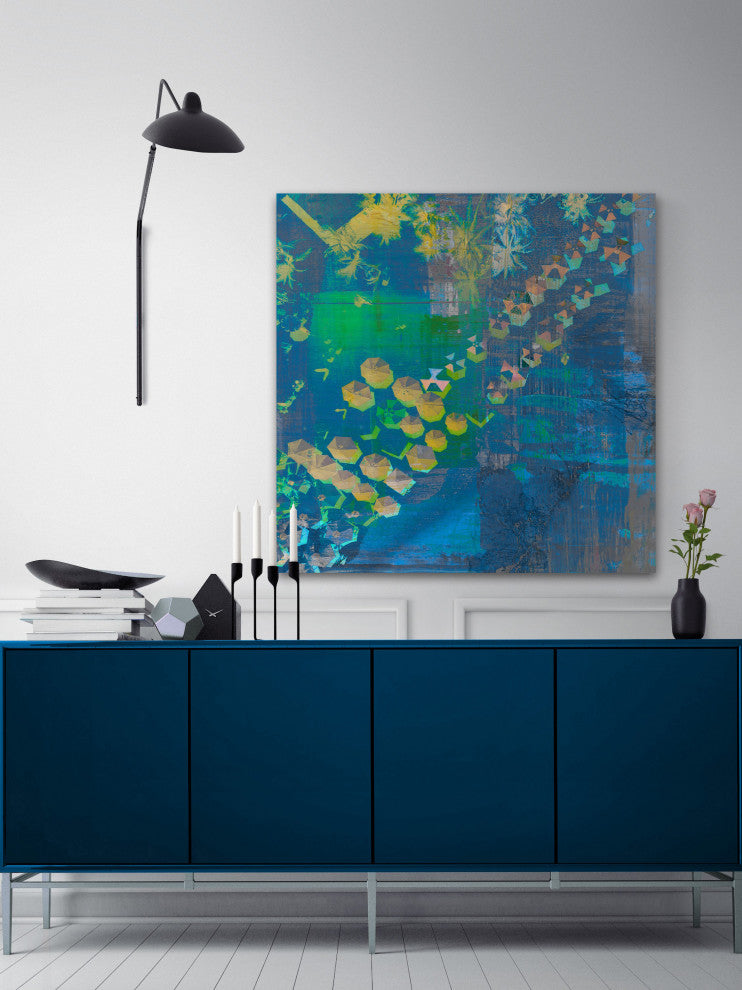 "Superimposed" Painting Print on Wrapped Canvas, 48"x48"