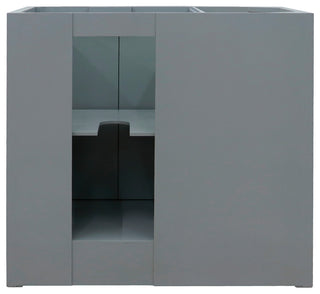 37" Vanity, Gray Ash With White Carrara Top, Right Doors/Right Rectangle Sink