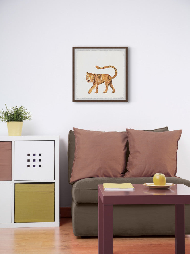 "Tiger Wink" Framed Painting Print, 18x18