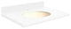 Quartz 49"x22" Vanity Top, Single Faucet Hole, Nano Crystal, Biscuit Bowl