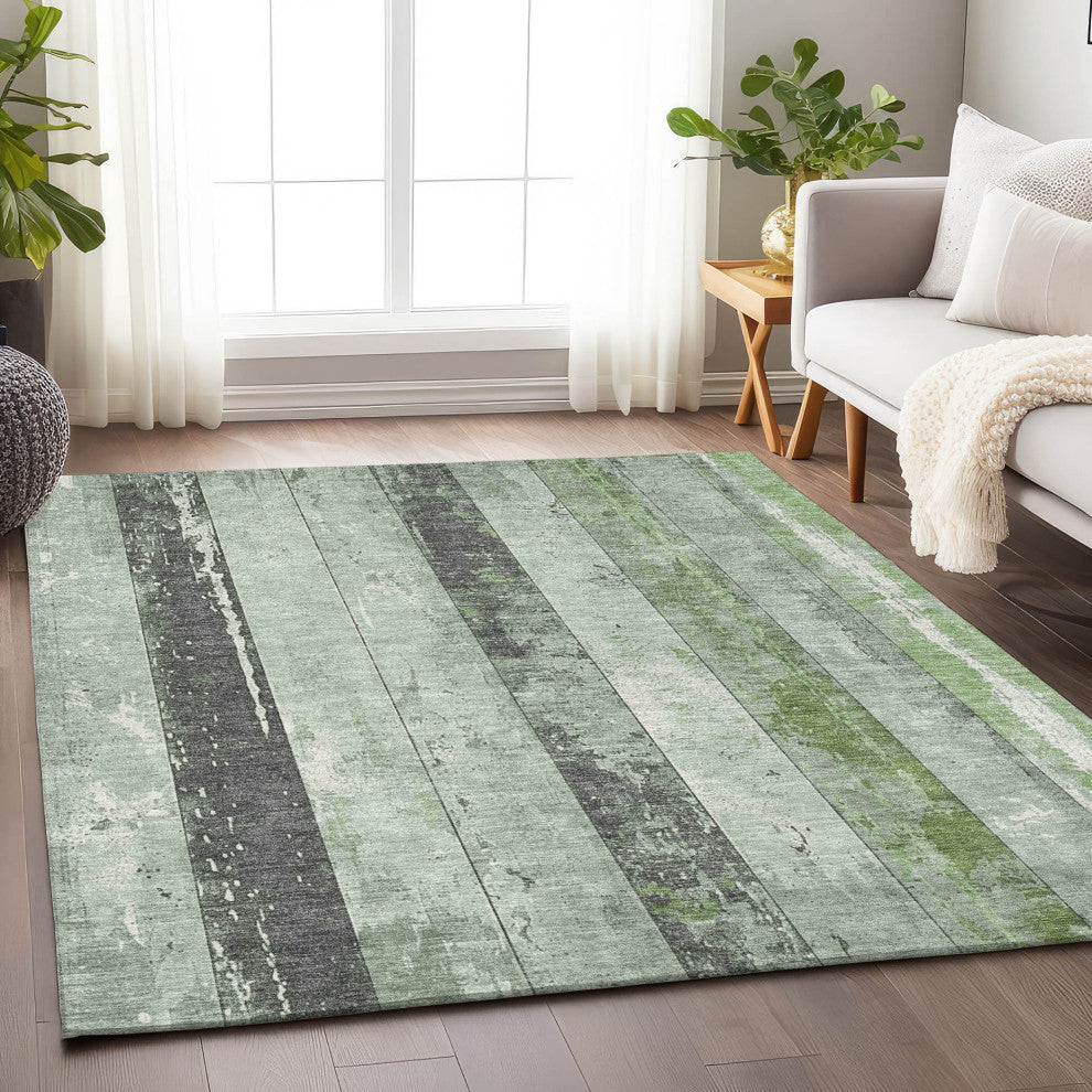 Machine Washable Indoor/Outdoor Chantille ACN1868 Aloe 3' x 5' Rug
