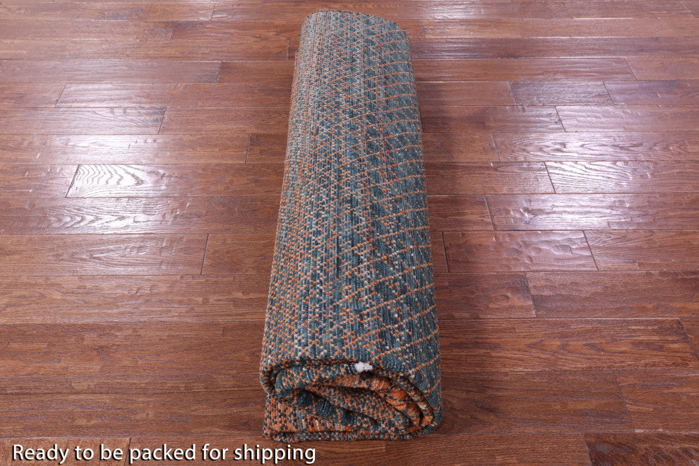 8' 1" X 10' 0" Savannah Grass Handmade Wool Rug - Q13243