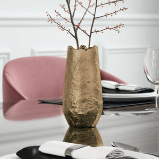 Samira Metal Table Vase, Small Gold