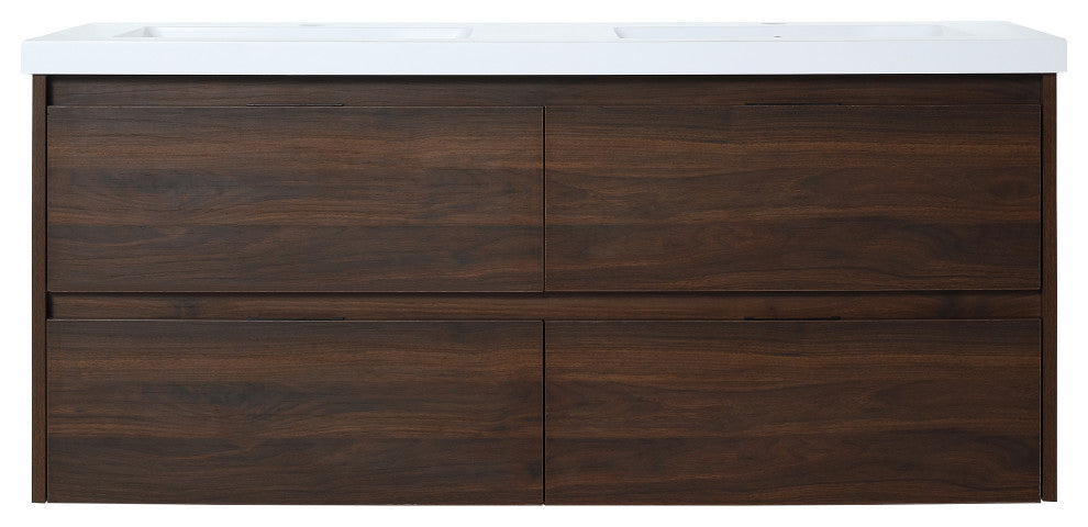 Wall-Mounted Plywood Bath Vanity Set, Integrated Sink