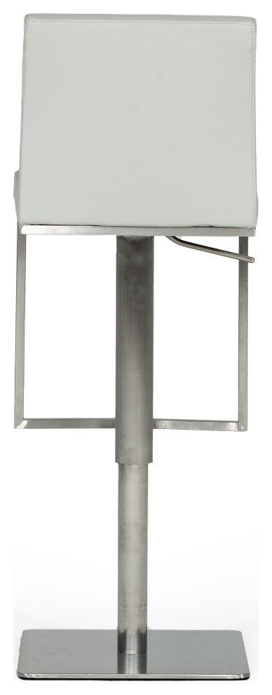 Modrest Folsum Modern Light Gray and Brushed Stainless Steel Bar Stool
