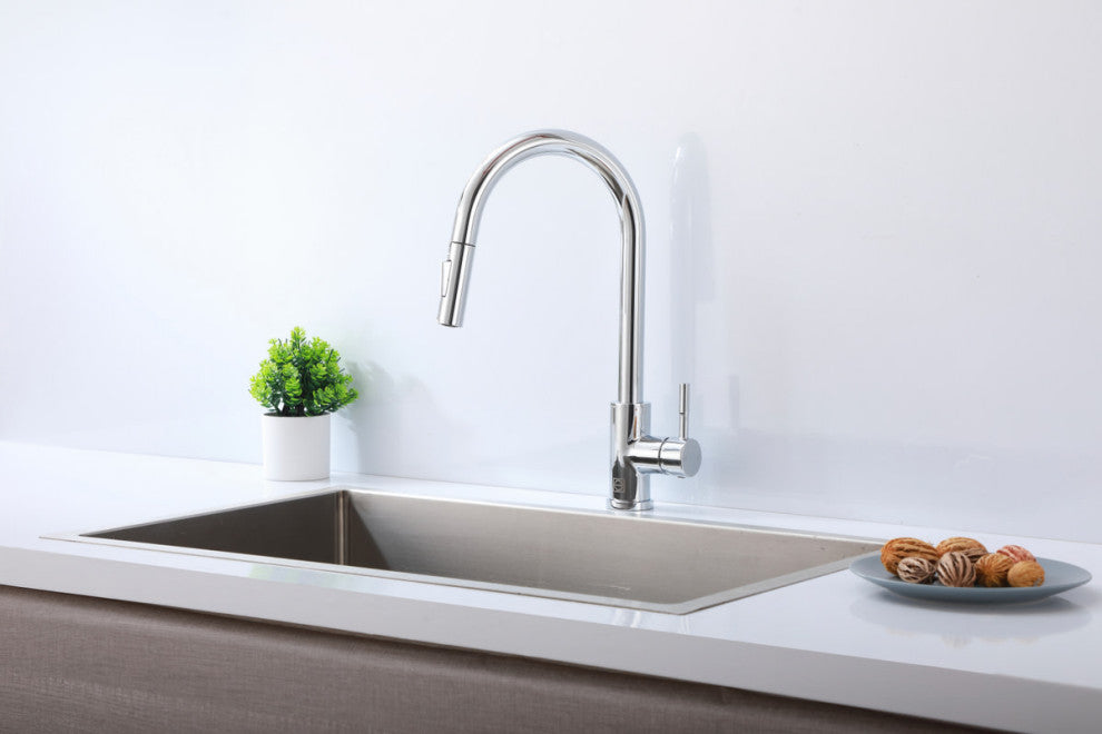 Elegant Lighting FAK-302 Jack 1.8 GPM 1 Hole Pull Down Kitchen - Brushed Gold