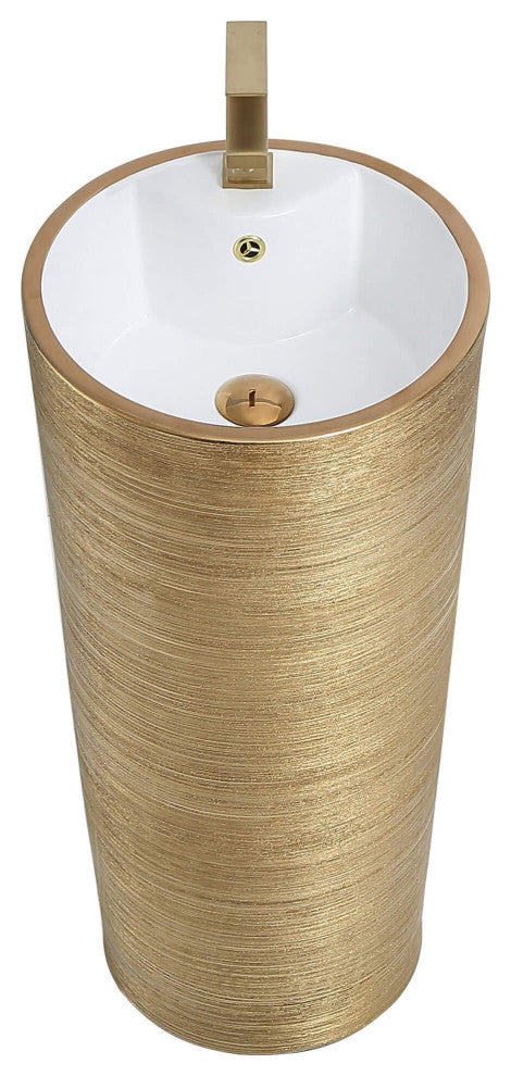 Fine Fixtures Vannes Pedestal 16"x16", Brushed Gold