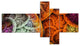 Multi Color Dramatic Clouds, Abstract Canvas Art Print, 60"x32", 5 panels