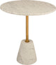 Bianca Side Table, Round White Marble Top, Polished Gold