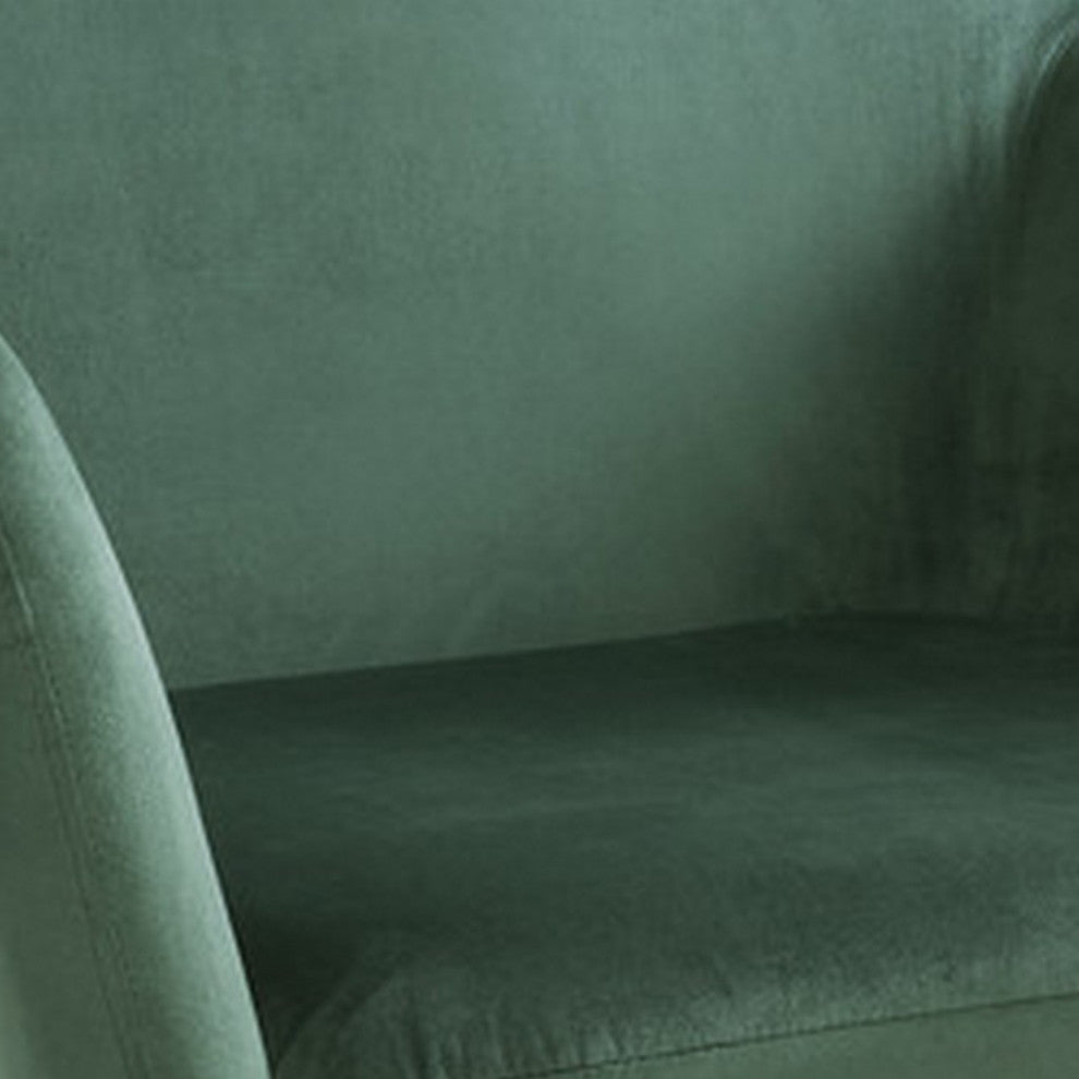 Benzara BM287938 Modern Accent Chair, Padded Seats, Metal Frame, Green Velvet