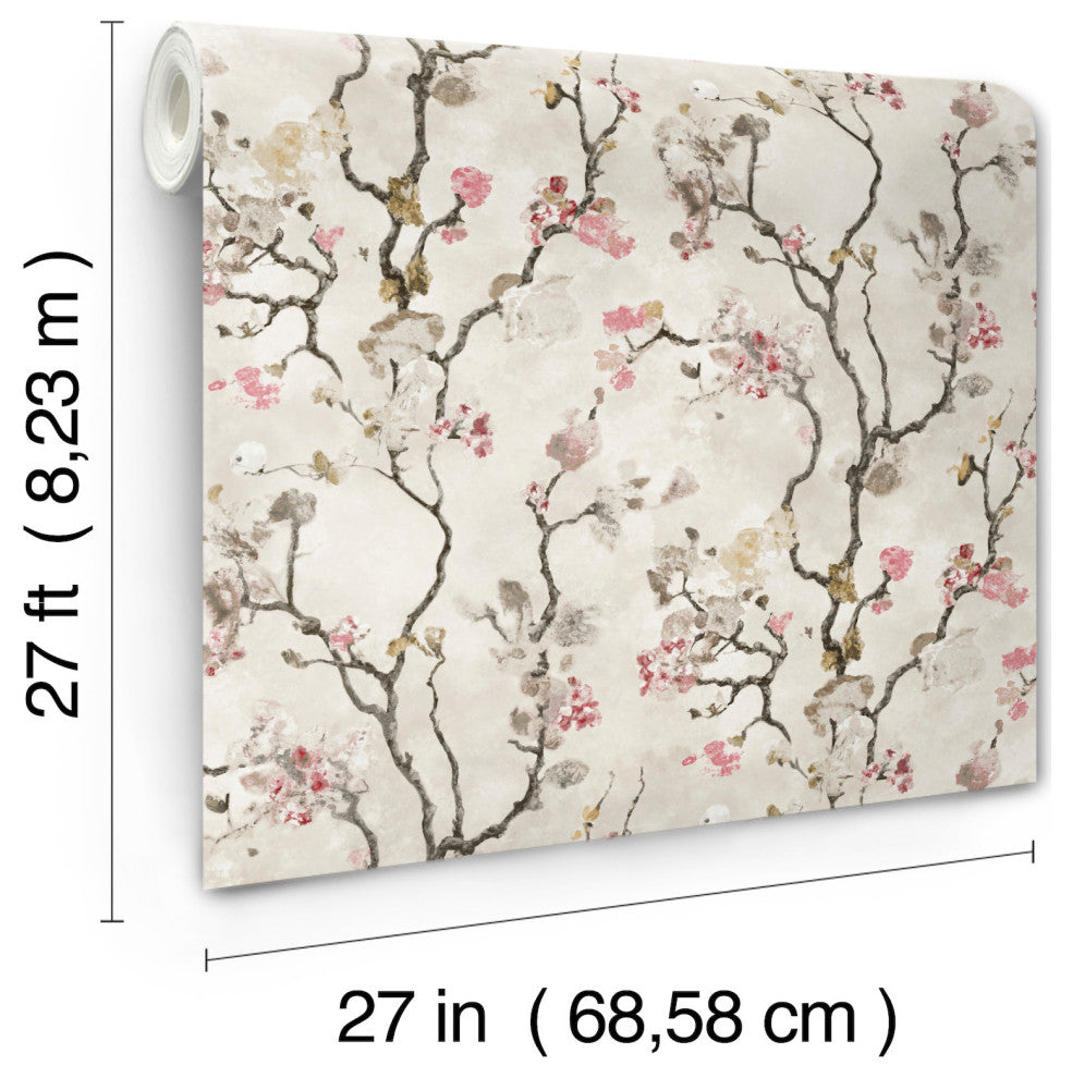 Avril Chinoiserie Rose Wallpaper