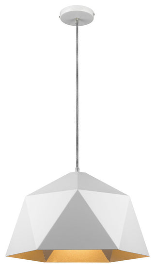 Black Shade, Inner Gold Interior Single Pendant Light, White/Silver