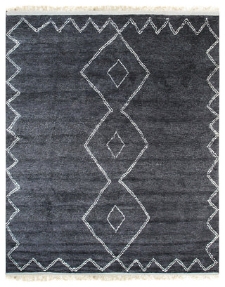 EORC Charcoal Hand Knotted Wool Moroccan Berber Moroccan Rug 8'x10'