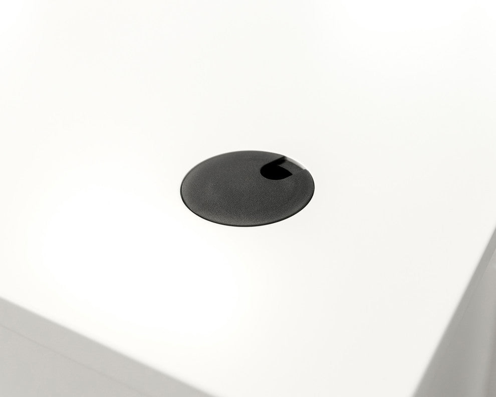 Contemporary Half-Pedestal Desk, Office Desk, Accent Desk, White