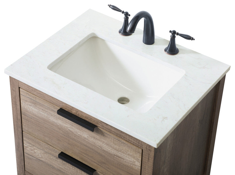 Louie 24" SIngle Bathroom Vanity, Natural Oak