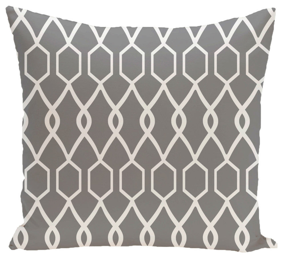 Charleston Geometric Print Pillow, Classic Gray, 20"x20"