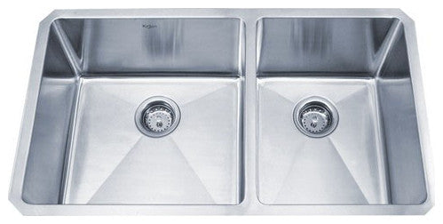 Kraus KHU103-33 33 inch Undermount Double Bowl Stainless Steel Kitchen Sink