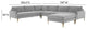 Serena Gray Velvet Large Chaise Sectional