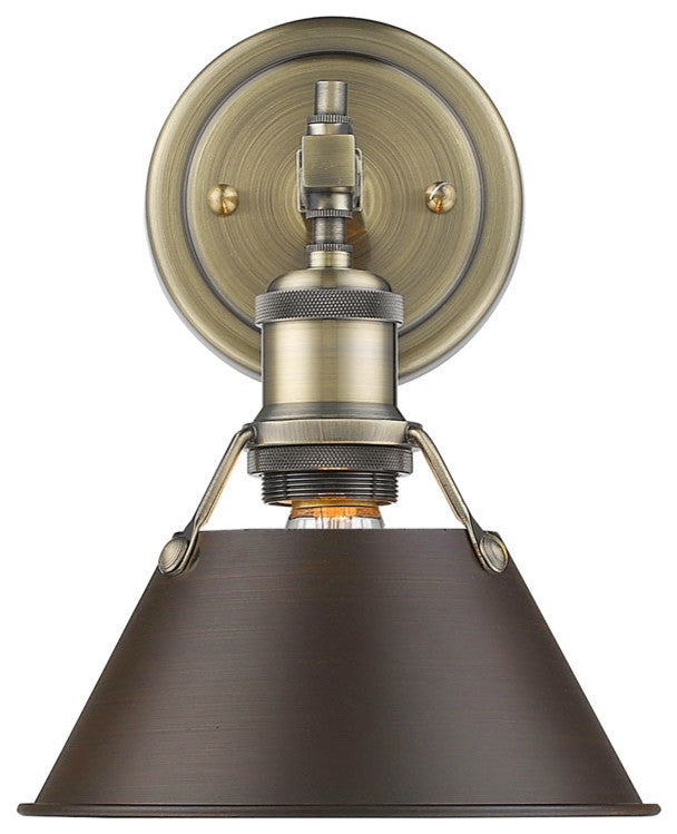 Golden Orwell 1 Lt Bath Vanity, Aged Brass, Rubbed Bronze Shade