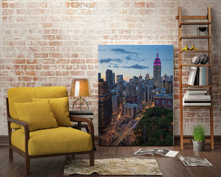 "Manhattan Skyline at Twilight" Museum Mounted Canvas Print, 30"x40"