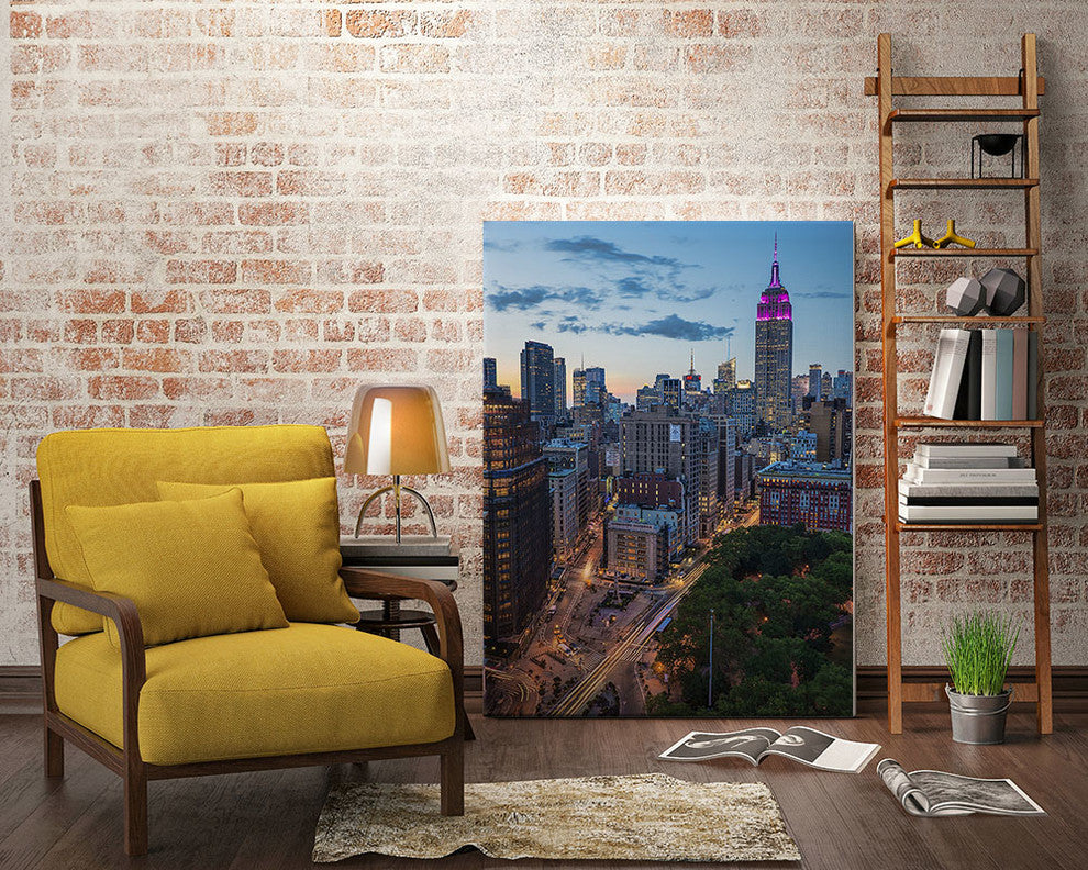 "Manhattan Skyline at Twilight" Museum Mounted Canvas Print, 30"x40"