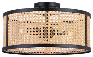 Berens Three Light Semi-Flush Mount in Matte Black