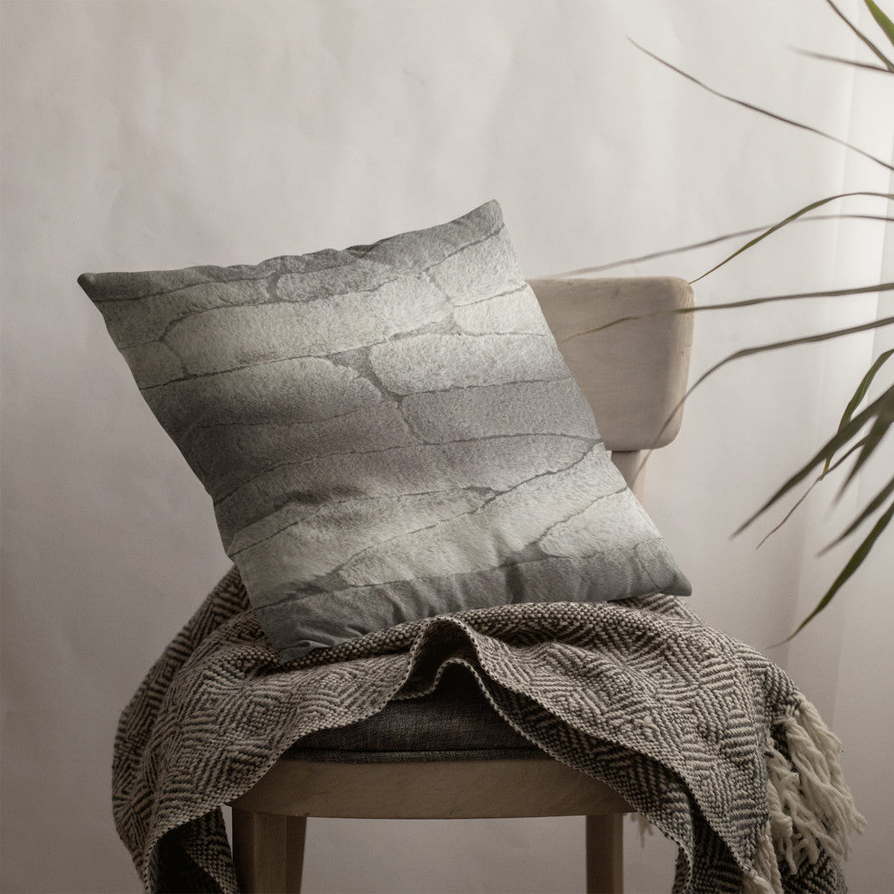 Plutus Gray Silver Furever Faux Fur Throw Pillow, 20" x 36" King