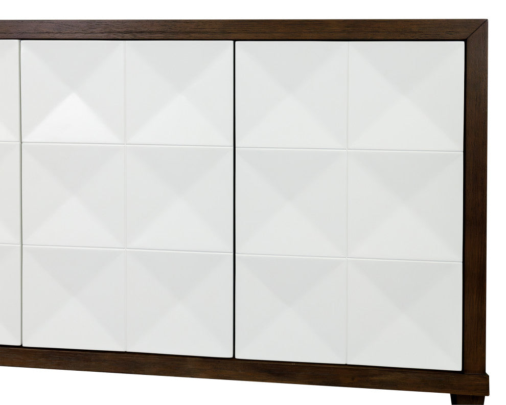 Modern Wood 70" Console With With doors, TV Stand, Fully Assembled, Brown