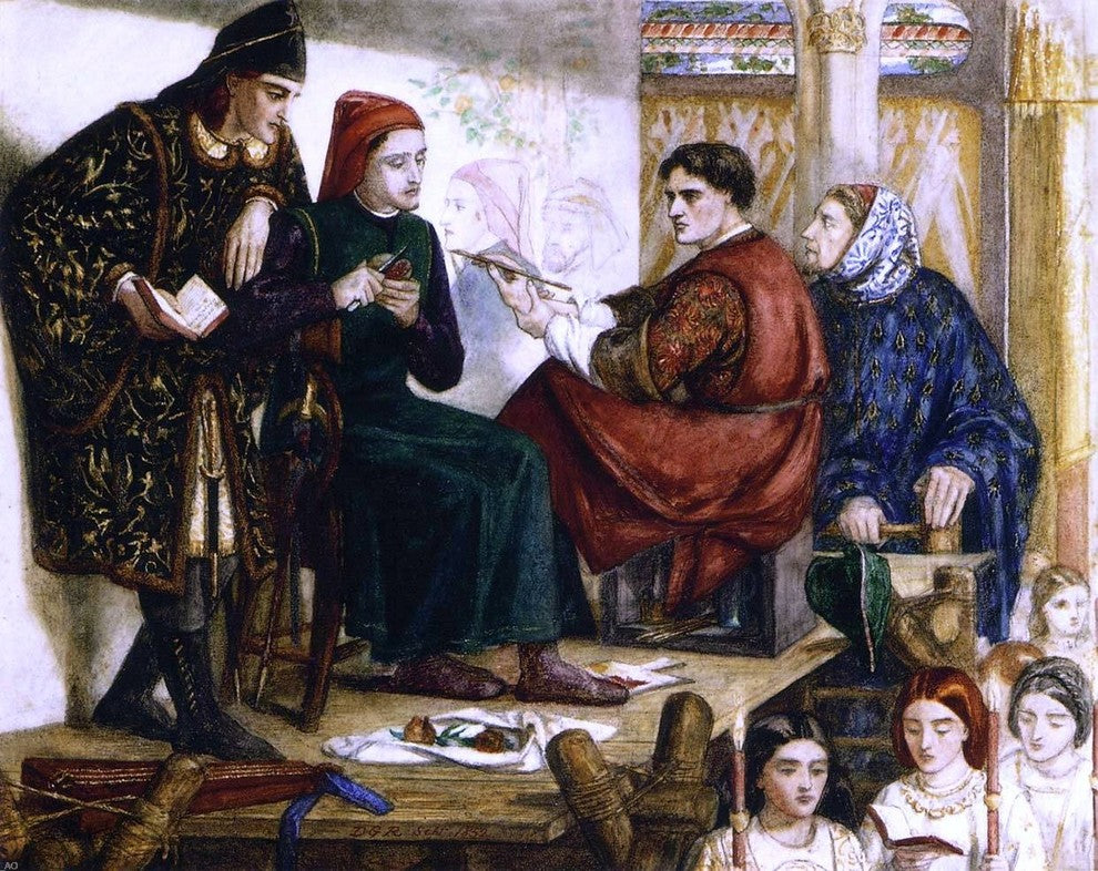 Dante Gabriel Rossetti Giotto Painting the Portrait of Dante Gallery Wrap Canvas