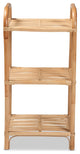 Modern Bohemian Natural Brown Finished Rattan 3-Tier Display Shelf