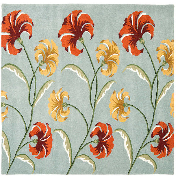 Safavieh Soho Soh767A Floral Rug, Blue/Multi, 6'0"x6'0" Round