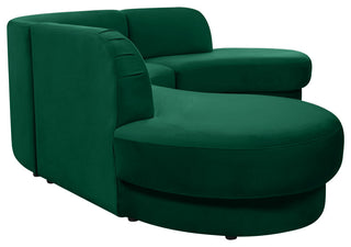 Rosa Velvet Upholstered 3-Piece Sectional, Green