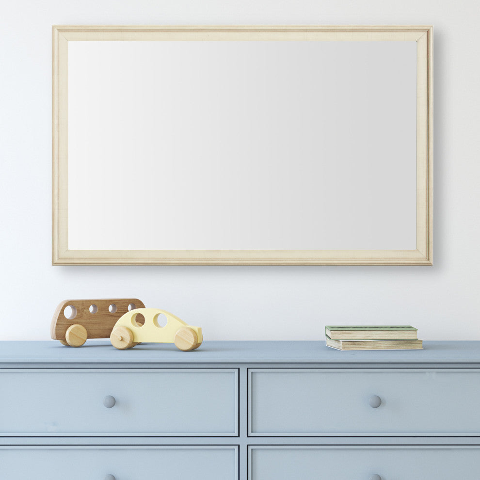 Kendall Framed Wall Mirror, Ivory, 28"x24"