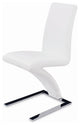 Modern Dining Chair With Chrome Base, White