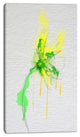 Beautiful Yellow Green Flower Sketch, Floral Canvas Art Print, 16"x32"