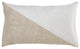 Velvet  LumbarThrow Pillow With Geometric Design, White, 12"x20", Down Filled