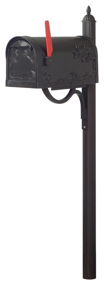 Hummingbird Curbside Mailbox With Locking Insert and Richland Mailbox Post