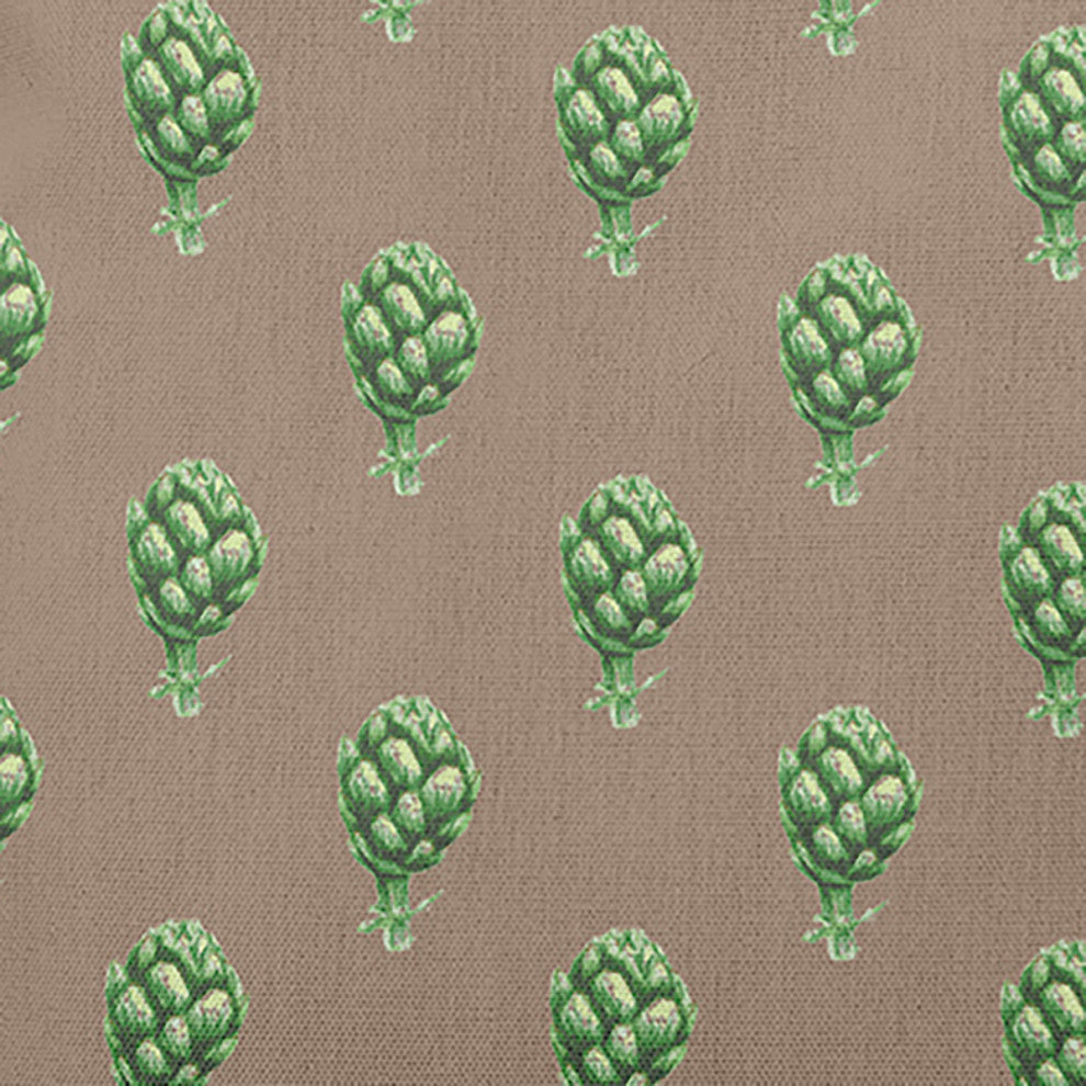 Artichokes Pattern Decorative Throw Pillow, Doe, 20"x20"
