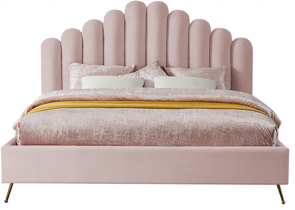 Lily Velvet Bed, Pink, King