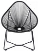 Acapulco Indoor Outdoor Steel Papasan Lounge Chair with Black Rope