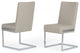 Set of Two Gray Silver Modern Dining Chairs