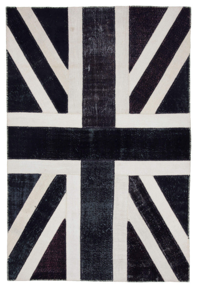 Rug N Carpet - Hand-knotted Oriental 6' 8'' x 10' 0'' Flag Patchwork Rug