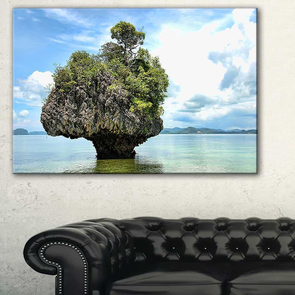 "Tree Island in Summer" Landscape Photography Canvas Print, 32"x16"
