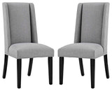 Baron Dining Chair Fabric Set of 2, Light Gray